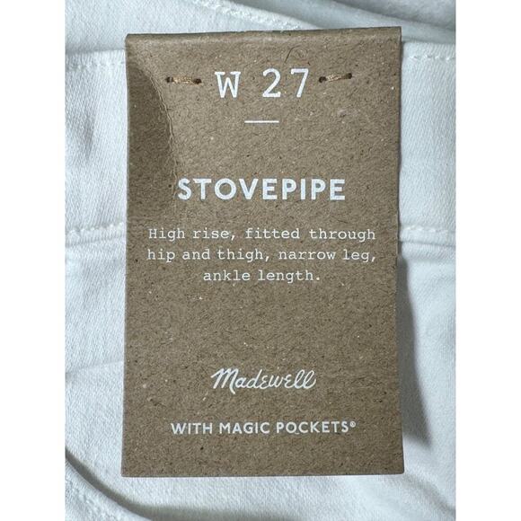 NWT Madewell Womens Stovepipe Jeans Purest White Size 27 - Picture 8 of 16